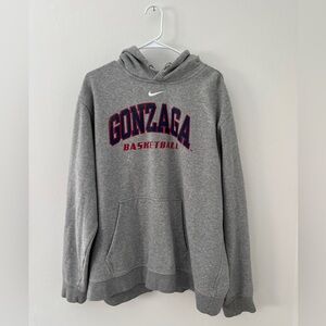 Nike Gray Center Swoosh Gonzaga Basketball Vintage Sweatshirt Hoodie